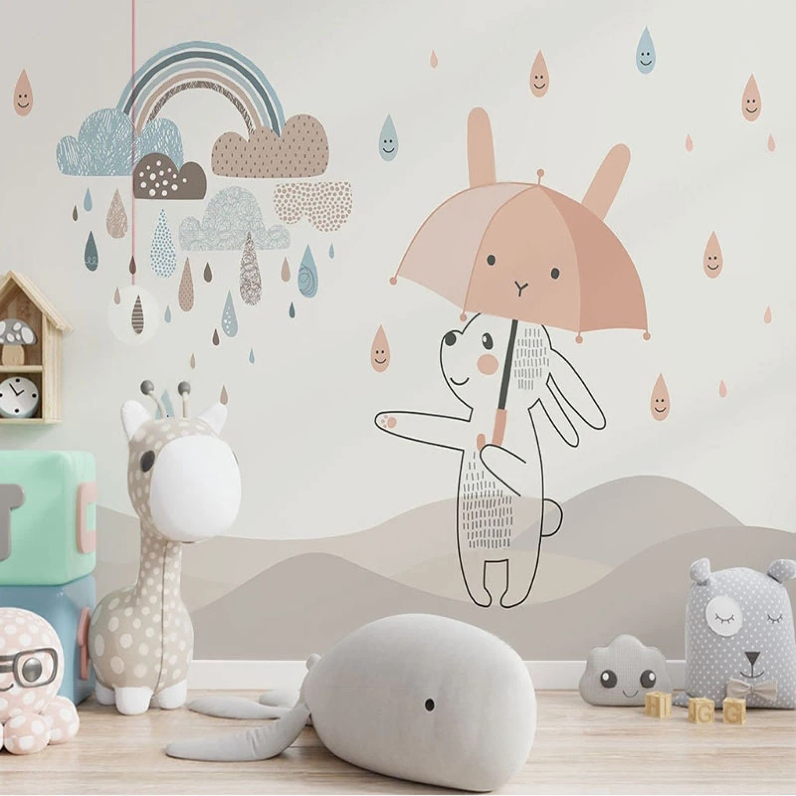 hình nền điện thoại thỏ bảy màu 0065